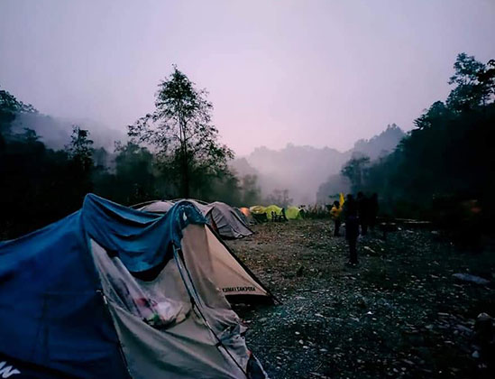 First Night Homestay Second Night Camping